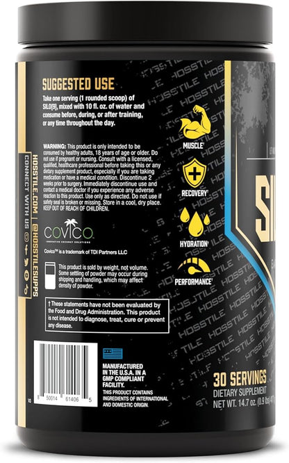 HOSSTILE SILO[9] Essential Amino Acids, EAA & BCAA Powder, Electrolyte Hydration Support, Enhance Muscle Growth & Recovery, Pre or Post Workout Drink, Blueberry Lemonade, 30 Servings