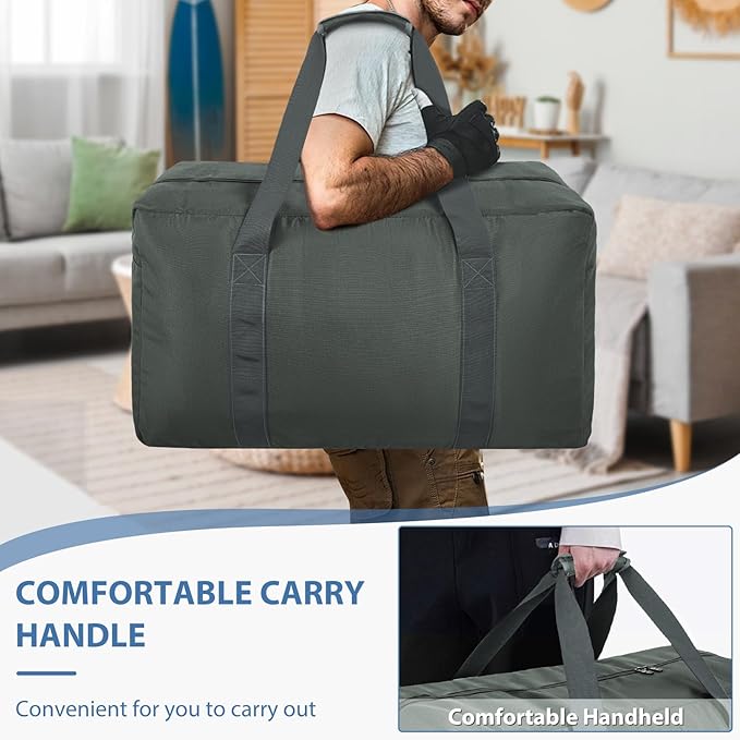 Travel Duffle Bag, 70L Gear Bag for Men and Women, Storage Bag Ideal for Overnight Camping and Weekend Getaways, Dark Gray