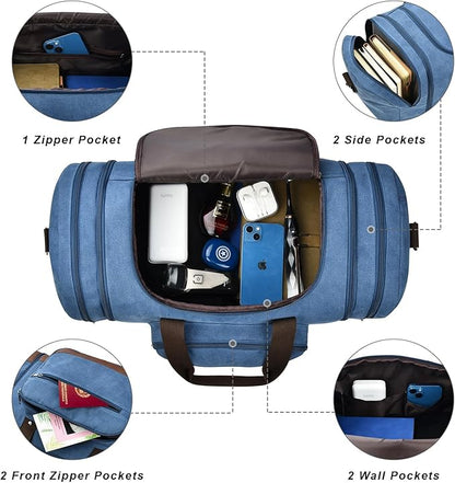 Dimayar Expandable Duffle Bag for Men, 50L Large-Capacity Weekender, Water-Resistant Mens Duffle Bags for Traveling, Lightweight & Durable Overnight Carry-On, Versatile Gym and Travel Bag