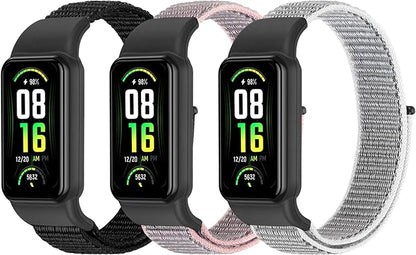 YCHDDER Solo Loop Nylon Bands Compatible with Amazfit Band 7 Straps,Soft Breathable Comfortable Adjustable Colorful Sports Replacement Wristband for Amazfit Band 7 for Men Women