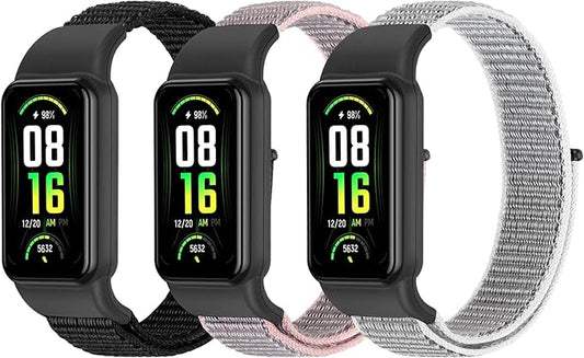 YCHDDER Solo Loop Nylon Bands Compatible with Amazfit Band 7 Straps,Soft Breathable Comfortable Adjustable Colorful Sports Replacement Wristband for Amazfit Band 7 for Men Women