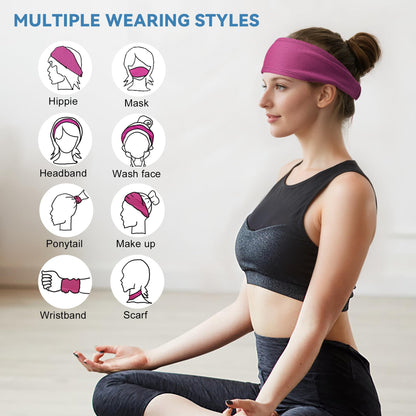 Sukeen Cooling Headbands for Women 4 Pack, Instant Cooling, Moisture Wicking Non-Slip Sweatbands