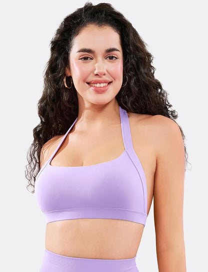 VOYJOY Sports Bras for Women Basic Wireless Bra Crop Workout Yoga Bra Sexy Tank Top