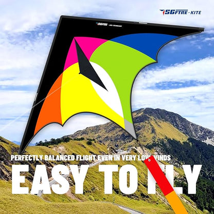 3-Piece Set Delta Kite for Easy to Fly Large Kite for Kids and Adults - Perfect Family Outdoor Toy, Beach Fun for Family Activities