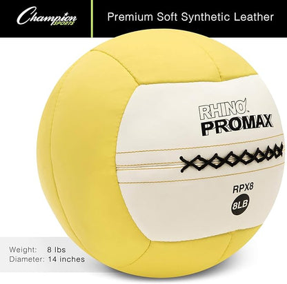 Champion Sports RPX16 Rhino Promax Slam Balls, 16 lb, Soft Shell with Non-Slip Grip, Medicine Wall Exercise Ball for Weightlifting, Plyometrics, Cross Training, & Home Gym Fitness