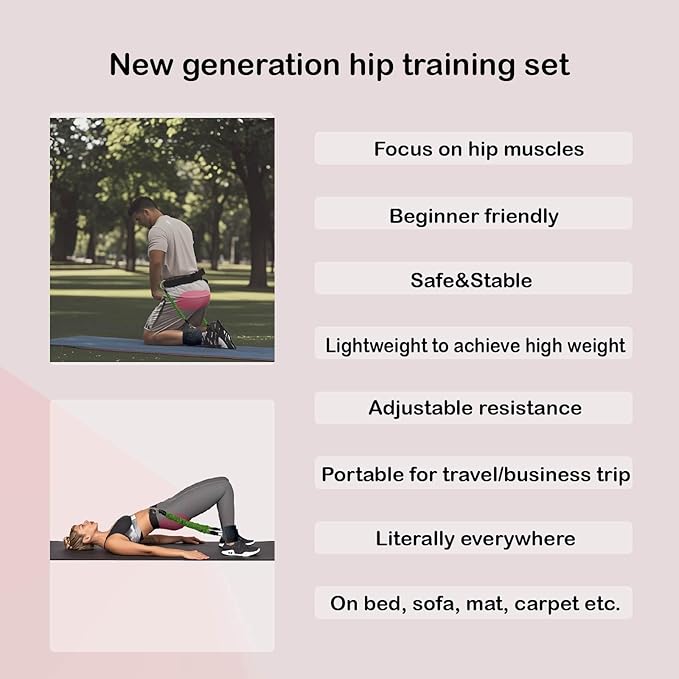 2025 New Hip Thrust and Kneeling Squat Set, Come with 90lbs Portable Exercise Equipment for Glute Training, Leg Extension Home and Gym Workout, Workout Anywhere