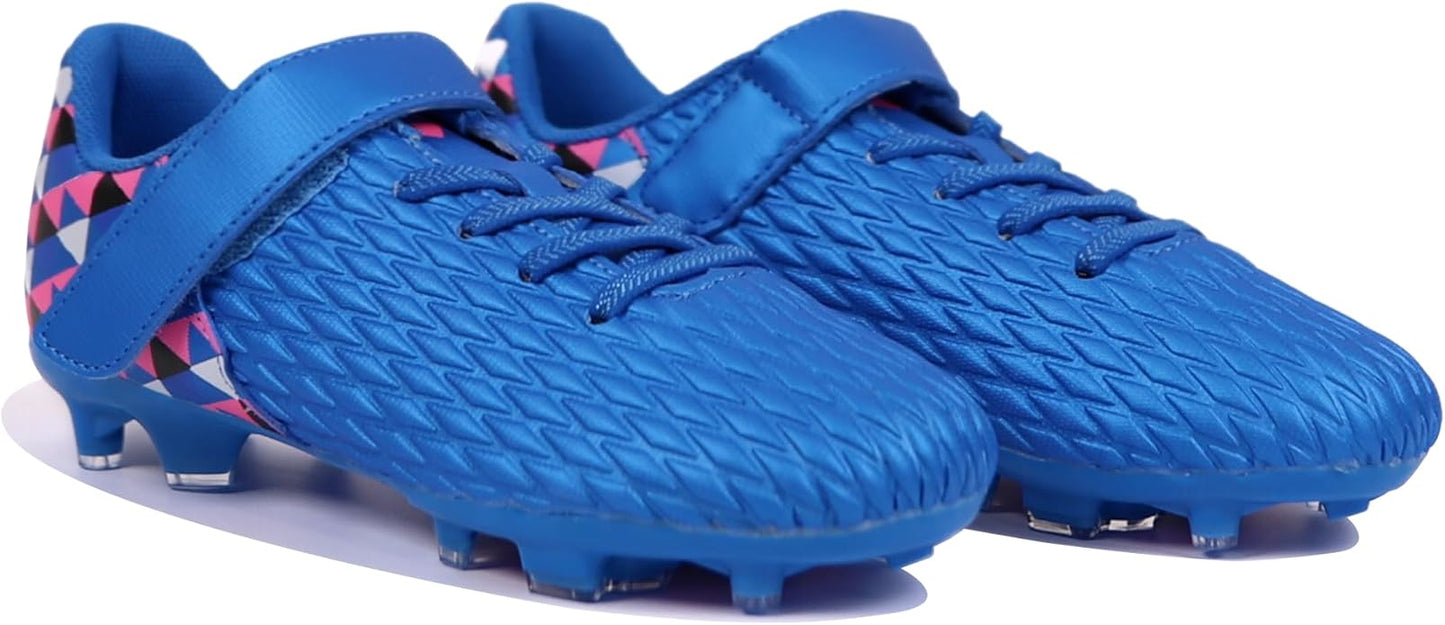 Soccer Cleats for Kids & Youth | Lightweight Football Shoes for Firm Ground | Durable Girls & Boys Soccer Cleats with Non-Slip Sole | Comfortable Soccer Boots | Unisex Size 11-6