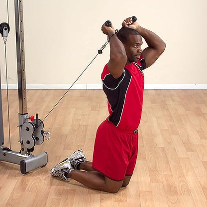 Body-Solid Tools Pro-Grip V-Bar for Home Gym, Ideal for Biceps and Triceps Exercises, Cable Machine Attachment with Rubber Handle Grips, Gym for Strength Training, Silver/Black