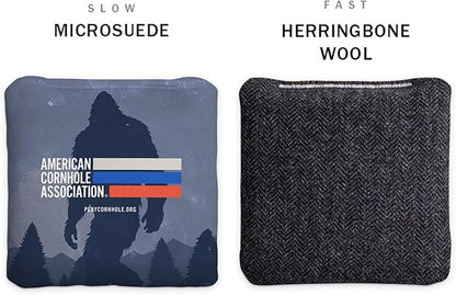 ACA Synergy Soft Professional Cornhole Bags Dual Sided Regulation 6x6 Set of 4 Retro Stripes Sasquatch