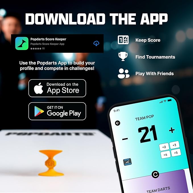 Popdarts PRO Pack Game Set (Rizzle) - Indoor, Outdoor Suction Cup Throwing Game - Competition with a POP