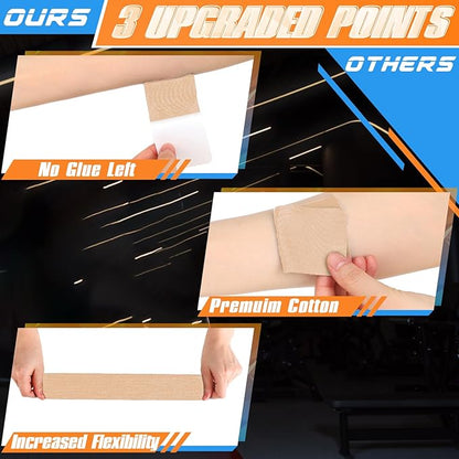 20 Count Kinesiology Tape for Shoulder Pain Relief Pre Cut Sports Waterproof Breathable Enhance Elastic Kinesiology Athletic Tape for Shoulder Support and Muscle Baseball Sports(Beige)