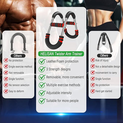 Twister Arm Trainer, 60-110lb Adjustable Chest Workout Equipment - Arm Trainer for Men - Portable Chest Trainer, Shoulders & Forearms Muscle Training Exercise Equipment for Men Women