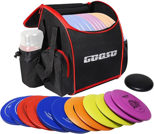 Disc Golf Set with Bag - 12 PCS Flying Disc Golf Discs for Beginner with Putter, Midrange, Driver |