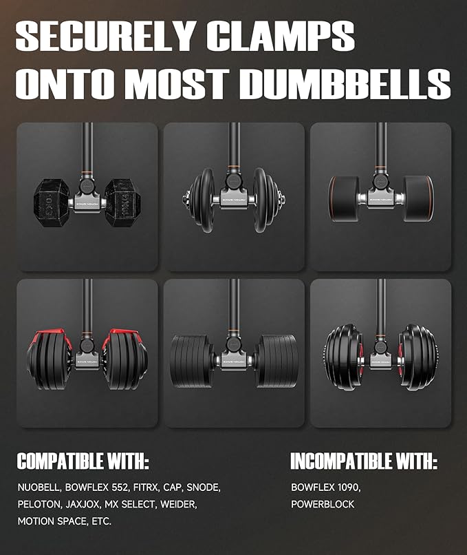 Flexible Dumbbell Converter - 260 LBS Weight Capacity Adjustable Alloy Steel Bar丨Convert Dumbbells to Barbell, Enhanced Compatibility for Wide Range of Dumbbells for Home Weight Lifting