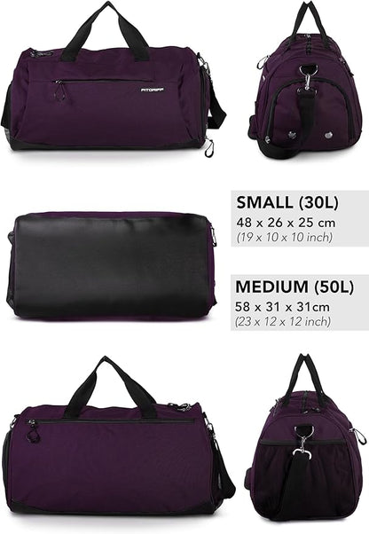 Fitgriff® Gym Bag for Men & Women with Shoe & Wet Compartment - Duffle Bag for Travel, Sports, Fitness & Workout