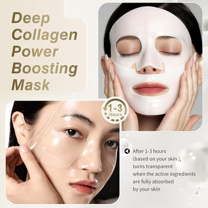 ISTON 6 Pack Bio-Collagen Real Deep Anti Wrinkle Lifting Mask,Overnight Hydrating Face Mask for All Skin Types -Pore Minimizing,Elasticity Enhancing,Firming,Moisturizing