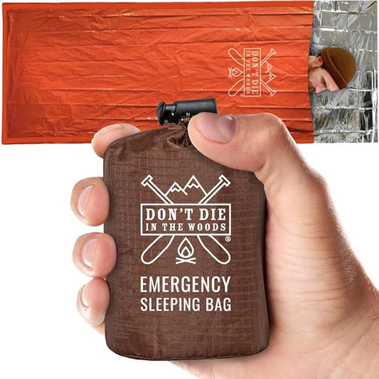 Emergency Sleeping Bag with Hood | Ultralight, Waterproof, Thermal Mylar Sleeping Bag Liner |