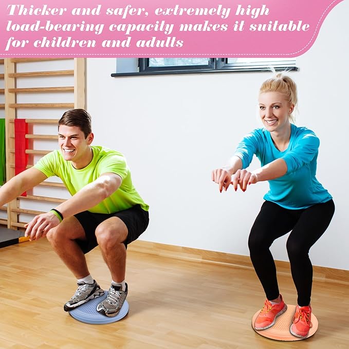 Libima 8 Pcs Wiggle Seat Inflated Wobble Cushion Sensory Seat Flexible Balance Board Balance Disc with Needle Pump for Men Women Physical Exercise Improving Posture Home Office