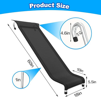 Trampoline Ladder Slide Kit, Trampoline Universal 3 Steps Wide Ladder & Buffer Slide,Universal Step Slider for 10ft 12ft 14ft 15ft 16ft Trampoline, Easy to Climb and Slider for Children/Kids