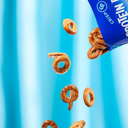 Crisp Power Protein Pretzels, Sea Salt, High Protein Vegan Keto Snack, 28 G Plant Based Protein, Low Carb Crunchy Pretzel Snacks, Sugar Free, No Seed Oils, 1.75 oz Bags, 6 Pack