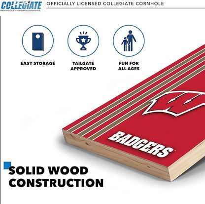 2' x 3' Solid Wood Cornhole Set with Direct Print HD Team Graphics – Great Gift for Any NCAA Fan! Bean Bag Toss Family Outdoor Games