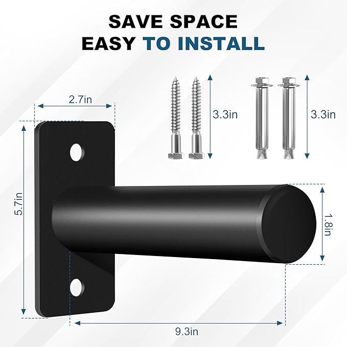Weight Plate Holder, Wall Mounted Weight Storage Rack for Olympic Weight Plate,Home Gym Organizer（Upgrade Length and Thick Steel）