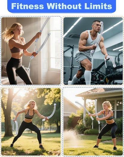 2PCS Weighted Ropeless Battle Ropes for Home Gym, Heavy Duty Arm Exerciser for Strength Training, Portable Battle Rope for Advanced Workouts and Core Muscle Building