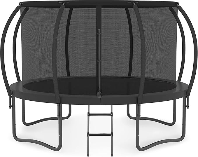 Trampoline 12FT 14FT Enclosure Net Outdoor Jump for Kids and Adults Round ASTM Approved Heavy-Duty Bounce Mat with Enhanced Weight Capacity