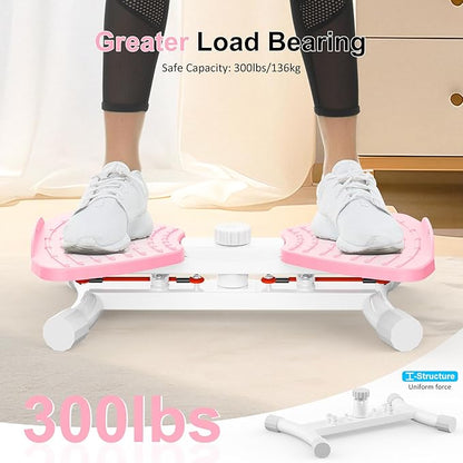 Waist Twister Ab Machine, 300 lbs Capacity Exercise Twist Board with Resistance Bands, Core Trainer Belly Fat Burner, Noiseless Waist Sculptor with Foot Massage