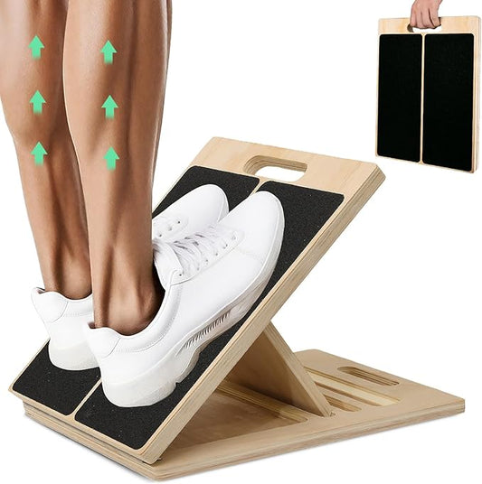 Portable Slant Board for Calf Stretching, 350 Lbs Weight Capacity, Adjustable Wooden Incline Board for Calf Stretcher, Physical Therapy Equipment for Leg, Knees, Heel, Ankle