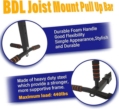 BDL Wall Mounted Pull Up Bar Chin Up bar Multifunctional Dip Station for Indoor Home Gym Workout, Power Tower Set Training Equipment Fitness Dip Stand Supports to 440 Lbs