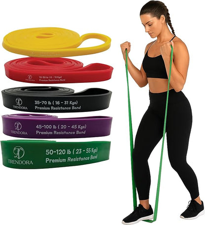 Premium Resistance Bands Set of 5, Exercise Bands, Workout Bands Set for Working Out with Handles for Men Women- Includes 2 Handles,2 Hooks,Storage Bags