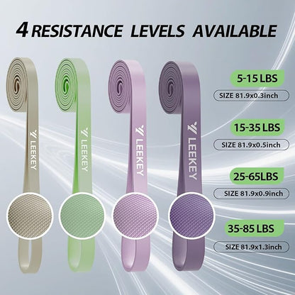 LEEKEY Resistance Bands Set for Pull-Up Assistance & Full-Body Training, Multi-Level Exercise Bands with Bag for Home Workouts, Physical Therapy, Strength Training (Men/Women)