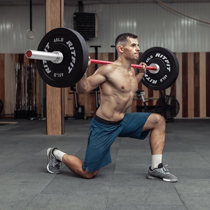 RITFIT Olympic Barbell 4ft/4.8ft/6ft - 2 Inch Weight Bar for Strength Training, Weightlifting, Squat, Deadlift, Bench Press, Curl, Overhead Press - 350lbs/500lbs Capacity