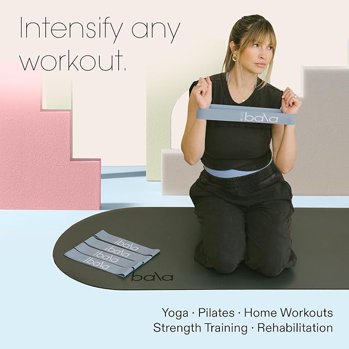 Bala Booty Bands Resistance Bands for Women & Men - Elastic Exercise Bands for Working Out - Wrist, Ankle, Legs & Booty Bands - Workout Resistance Bands for Yoga, Pilates, Strength Training
