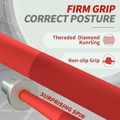 Egles Kids Barbell 5.5LB Mini Barbell Bar 4ft for Kid Women & Beginners Weighted Bar - Compatible with 2-Inch Weight Plates, for Strength Training Gym Weight Lifting, Multi-Color Training Bar