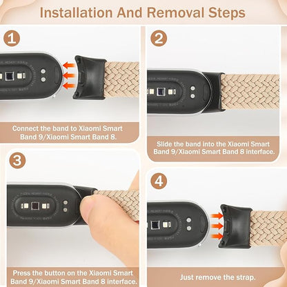 Braided Bands Compatible with Xiaomi Smart Band 10 9 8 Straps for Women Men