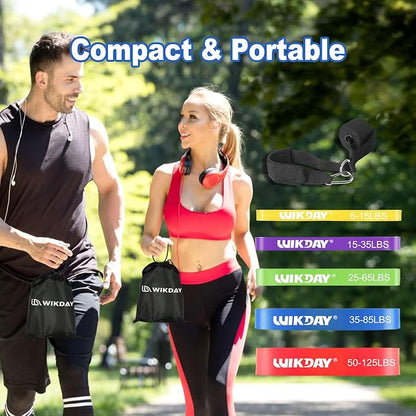 Resistance Bands, Pull Up Bands, Workout Bands for Exercise, Thick Heavy Resistance Band Set with Door Anchor, Elastic Bands for Body Stretching, Crossfit Training at Home/Gym Men & Women Women