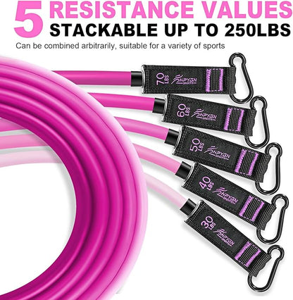 HPYGN Resistance Bands, Exercise Bands with Handles, Fitness Bands, Workout Bands with Door Anchor and Ankle Straps, for Heavy Resistance Training, Physical Therapy, Shape Body, Yoga, Home Workout Set