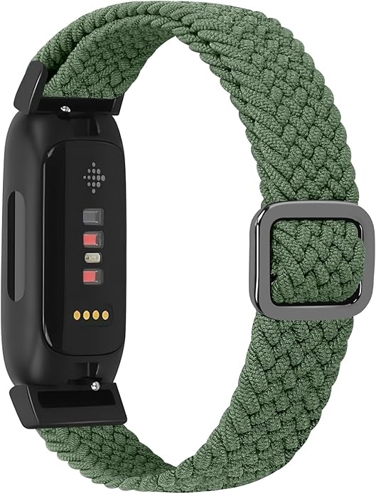 Tiptops Braided Nylon Bands Compatible with Fitbit Inspire 3/Inspire 2/Inspire/Inspire HR/Ace 2/Ace 3, Adjustable Loop Stretchy Straps Replacement Wristbands for Fitbit Inspire Women Men