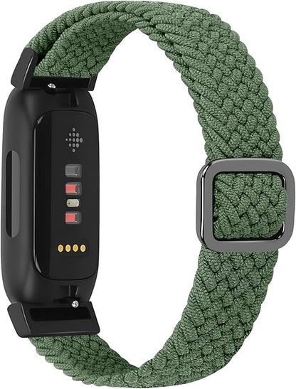 Tiptops Braided Nylon Bands Compatible with Fitbit Inspire 3/Inspire 2/Inspire/Inspire HR/Ace 2/Ace 3, Adjustable Loop Stretchy Straps Replacement Wristbands for Fitbit Inspire Women Men