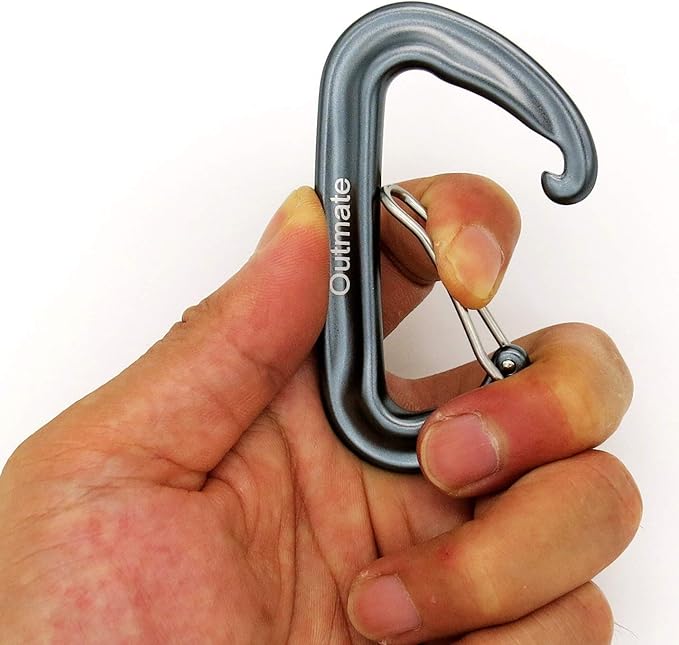 12kN 3.2"x2" Heavy-Duty Carabiner Clips - Durable, Lightweight Aluminum Alloy Carabiners for Hiking, Camping, Keychains, Dog Leashes, Hammocks & More