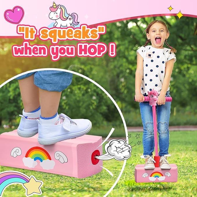 CUUGO LET'S GO! CG Jumping Promotes Growing Taller- Pogo Stick Foam Pogo Jumper for Kids, Toys for 3-12 Year Old Boys Girls Outdoor Toys Indoor Toys Fun Gifts Christmas Stocking Stuffers Gifts