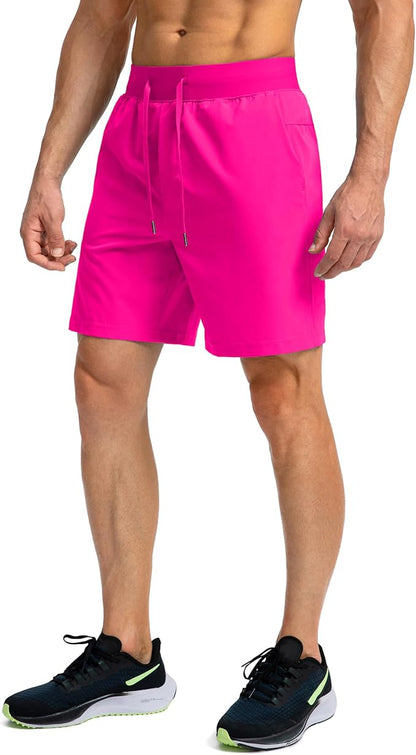 Men's Running Shorts with Zipper Pockets 9 Inch/ 7 Inch / 5 Inch Lightweight Quick Dry Gym Workout Athletic Shorts for Men(9 inch)