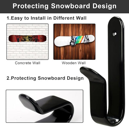 Snowboard Wall Mount Clips, Horizontal Skateboard Wall Mount，Snowboard Display Stand for Room, Garage