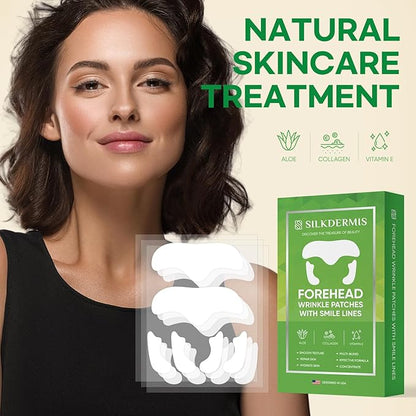 Smile Line and Forehead Wrinkle Patches: Smile Line Treatment with Aloe, Collagen, Vitamin E-Forehead Patches 12pcs, Smile Line Patches 24pcs