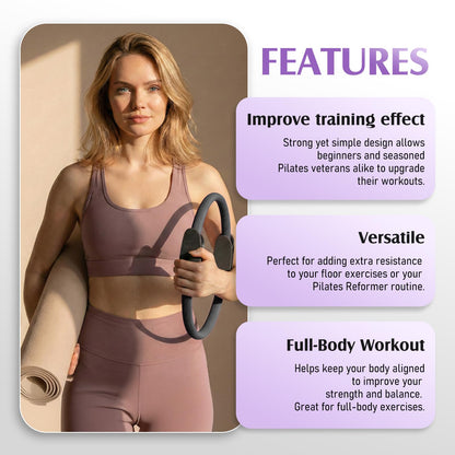 JKSHMYT Pilates Ring Fitness Circle for Women, Pilates Equipment – 14.5" Home Magic Exercise