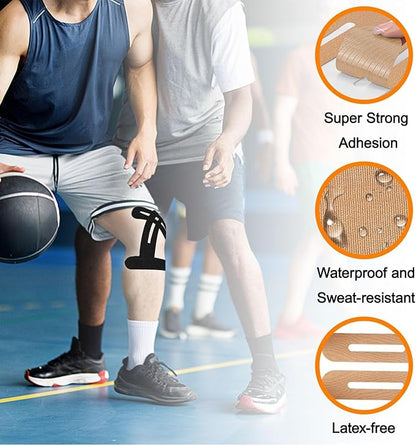 Precut Kinesiology Knee Tape Hypoallergenic Athletic for Knee Pain Knee Tape for Knee Pain Relief Pre Cut Knee Support & Stability, Pain Relief ??Breathable
