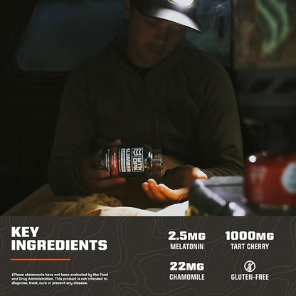 MTN OPS Slumber Sleep Gummies ??60 Servings, Tart Cherry 1000mg, Melatonin 2.5mg, Chamomile, Natural Flavors, Made in USA, Mixed Berry, Nighttime Sleep Aid