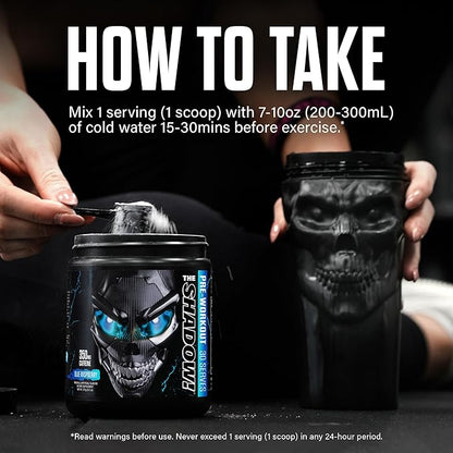 JNX SPORTS The Shadow! 350mg of Caffeine Hard Core Preworkout - Watermelon 30 Servings | Electric Energy, Mental Focus & Superhuman Strength for Men & Women